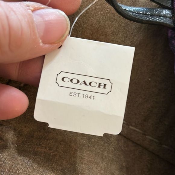 Coach Purple Snake Print Getaway Packable Travel Weekender Tote with Pouch. NWT - Picture 7 of 11